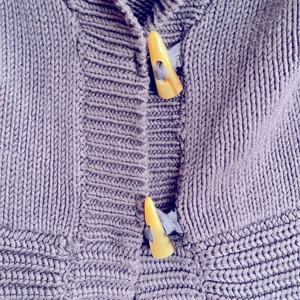 IN STITCHES Navy Shawl Collar NAUTICAL FLARE Cardigan L - Picture 3 of 4